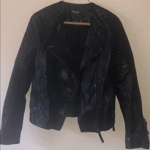 Topshop faux leather biker jacket